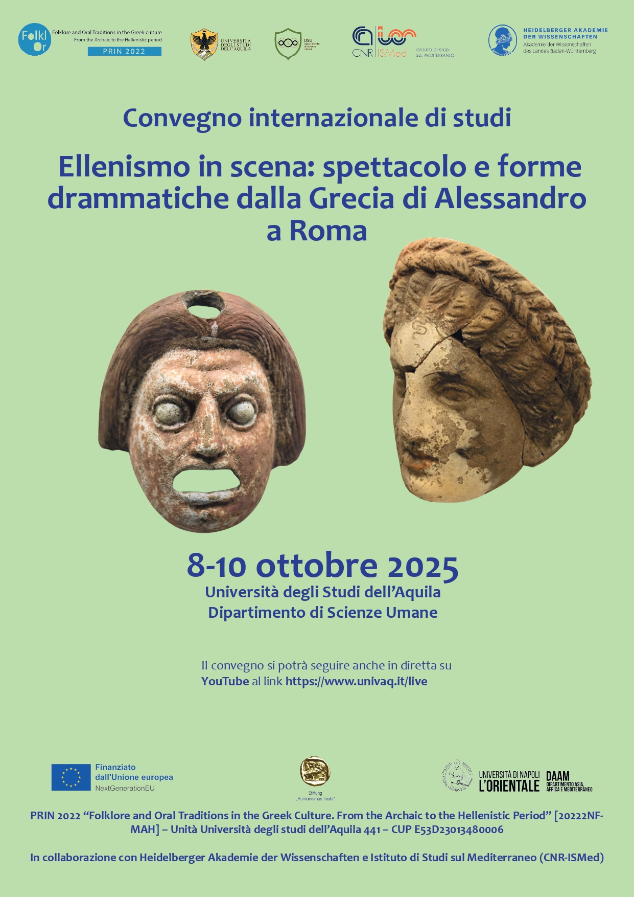 Internationale Tagung Ellenismo in scena, L'Aquila 8-10.10.2025