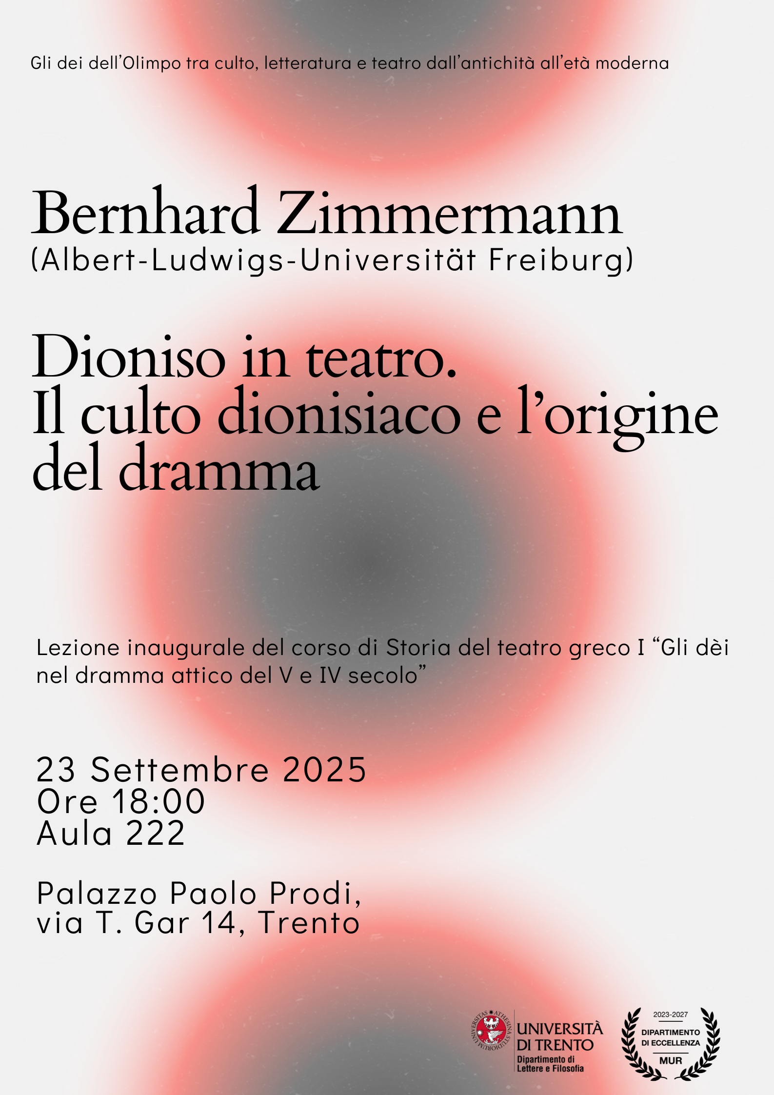 Vorlesung Prof. Dr. Dr. h.c. mult. Bernhard Zimmermann, Trient 23.9.2025, 18h